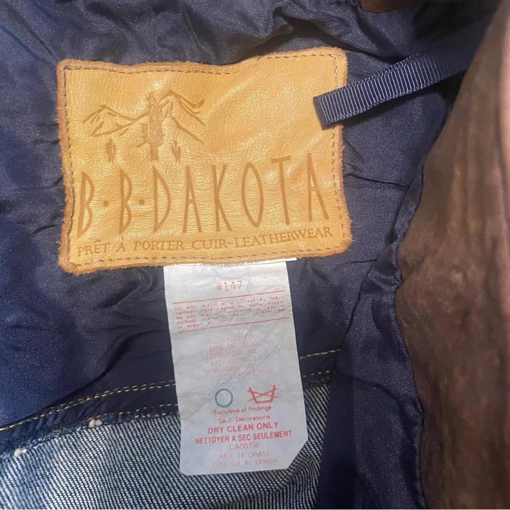 Vintage BB Dakota Genuine Leather and Acid Washed Denim Skirt